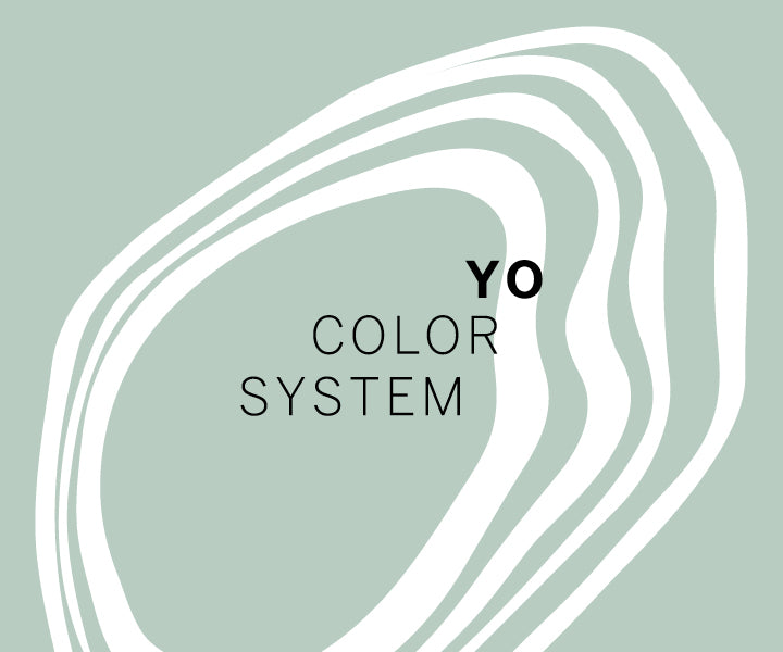 Yo-Color-System-Logo auf blau-weißem Hintergrund